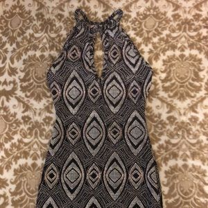 Mini Silver Black Sparkle Dress